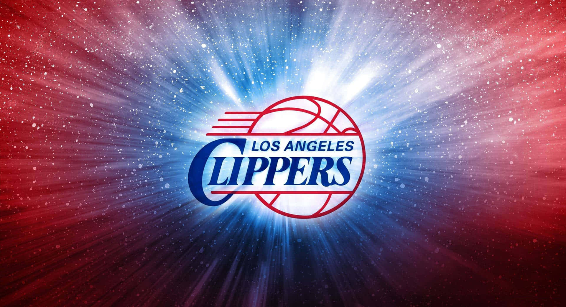 LA Clippers لوگو ایک شاندار کہکشاں کے سامنے روشن وال پیپر