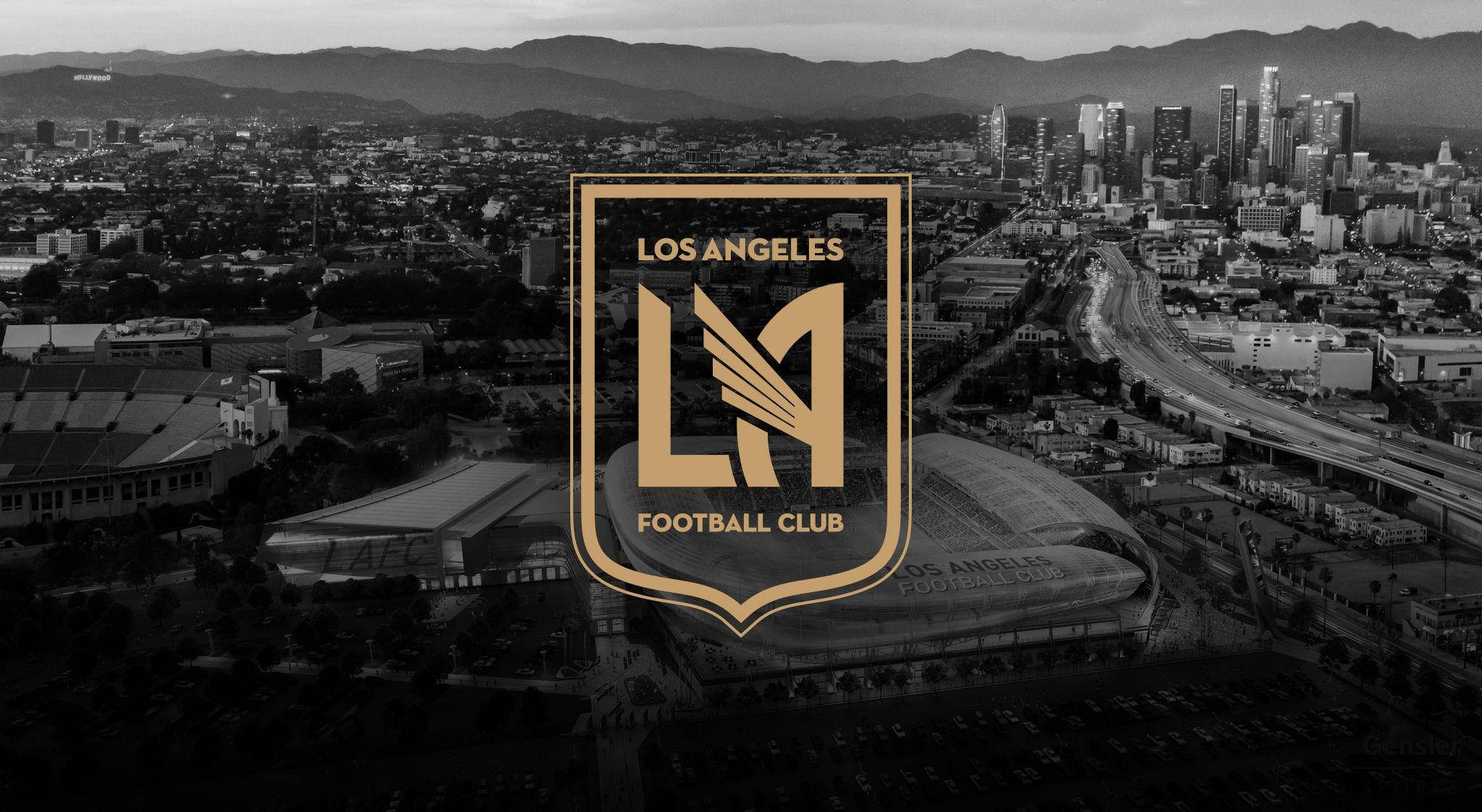 LAFC لوگو کے ساتھ سیاہ اور سفید شہر وال پیپر