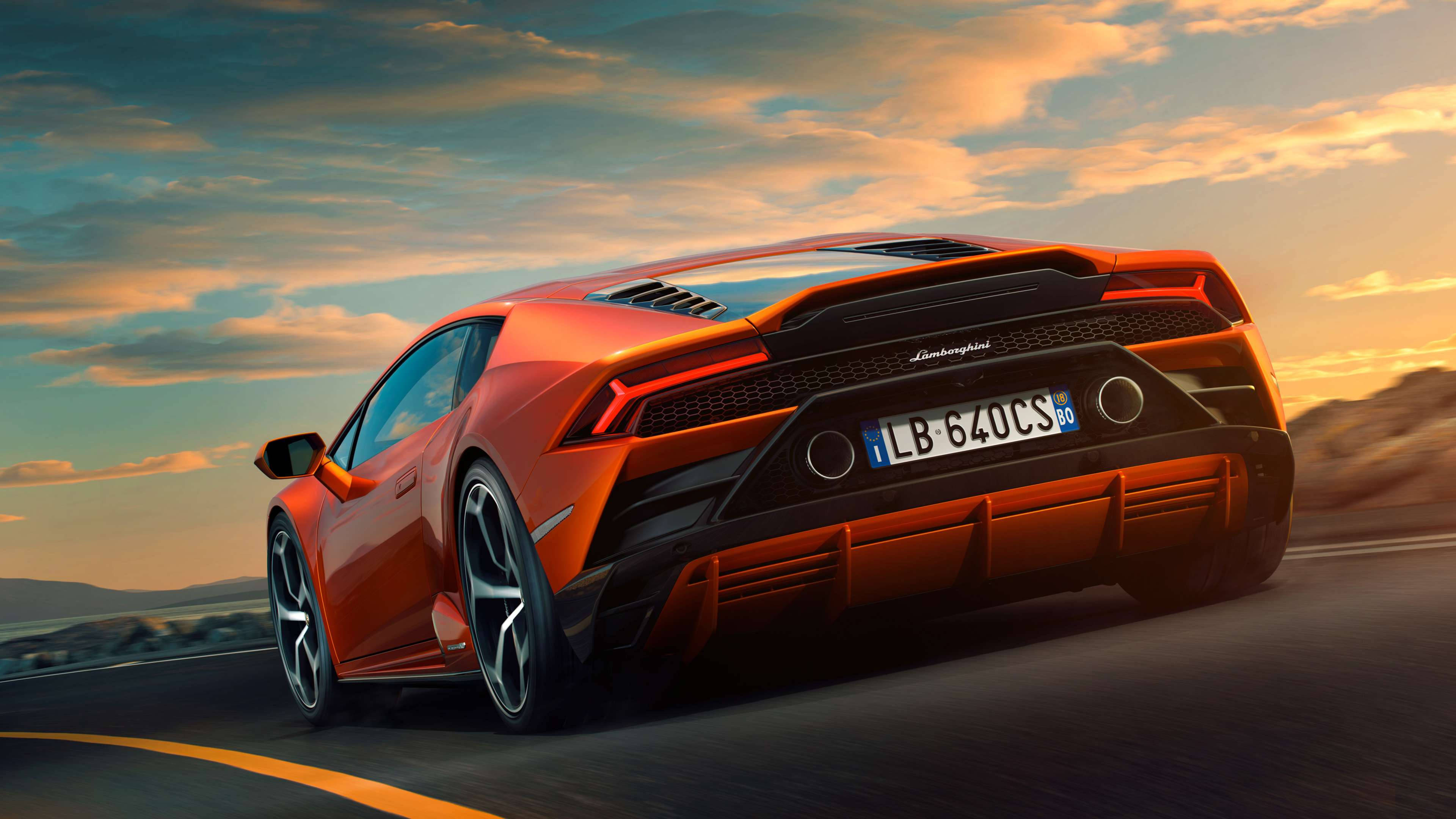 Lamborghini دھاتی نارنجی کار 4K وال پیپر