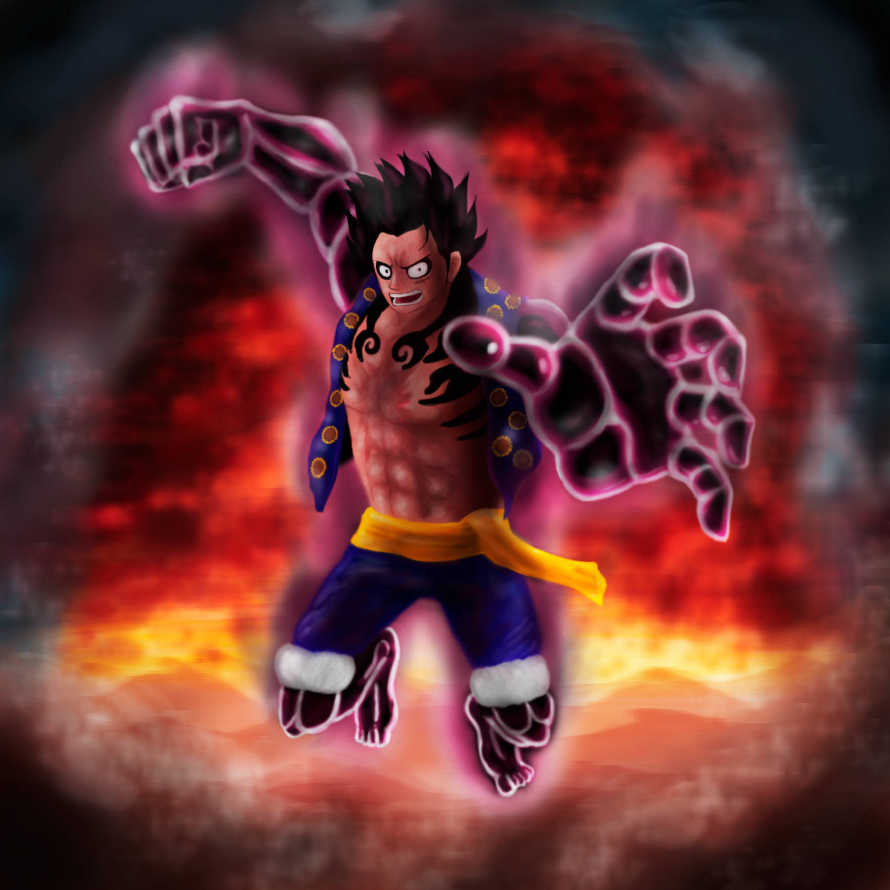 Luffy Gear 4 غصے والا انداز وال پیپر