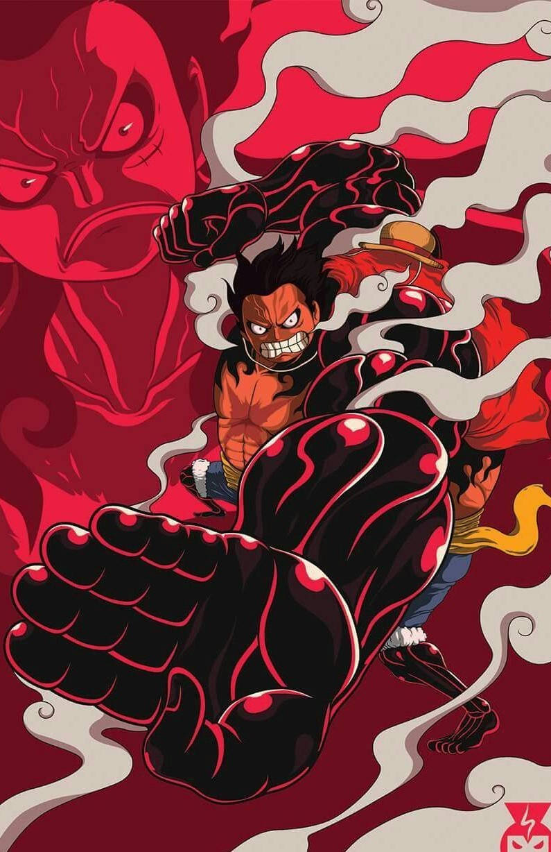 Luffy Gear 4 کا سرخ روپ وال پیپر
