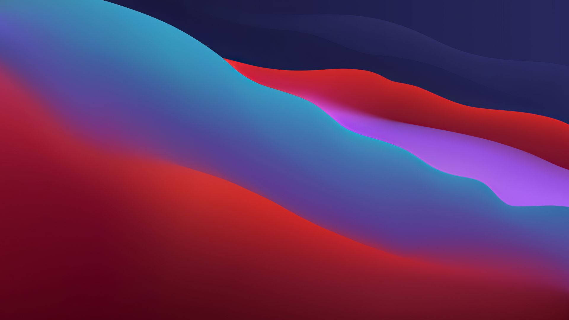 macOS Big Sur سرخ اور نیلی لہریں وال پیپر