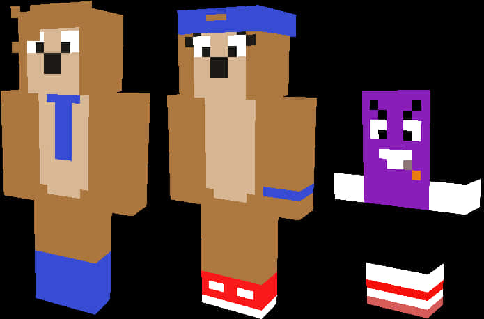 Minecraft طرز کے جانوروں کے کردار وال پیپر