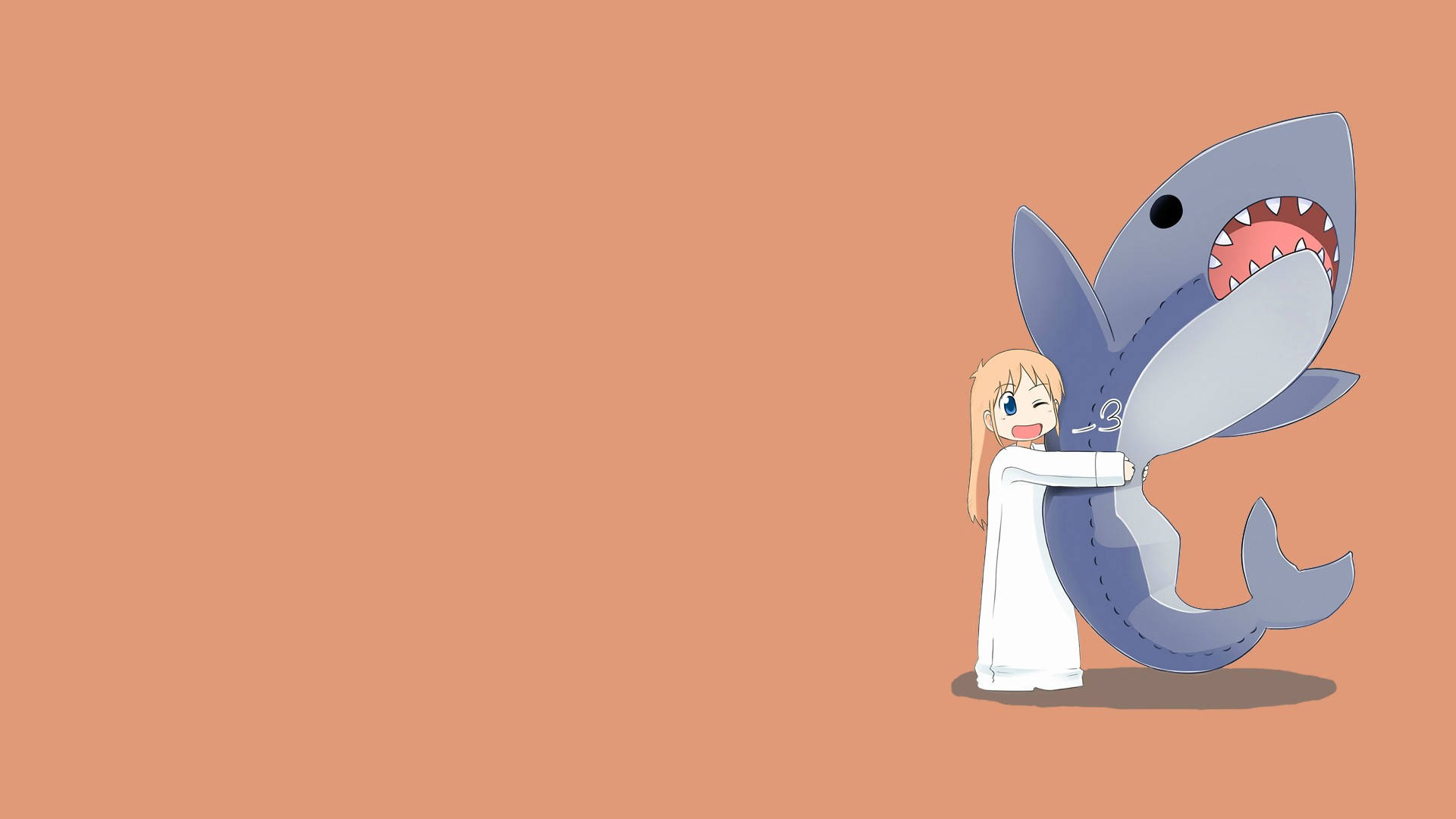 Nichijou Hakase دیوہیکل شارک کے ساتھ وال پیپر