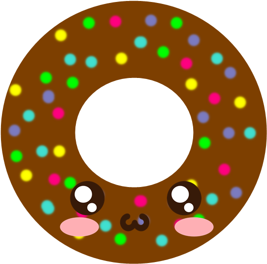 پیارا چاکلیٹ چھڑکاؤ ڈونٹ کارٹون.PNG وال پیپر