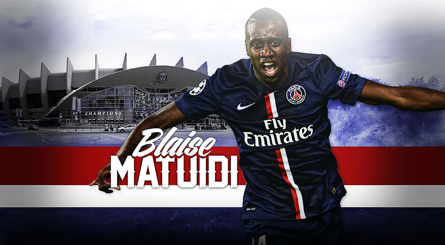 PSG کے مڈفیلڈر بلیز میتوئیڈی کا فین آرٹ وال پیپر