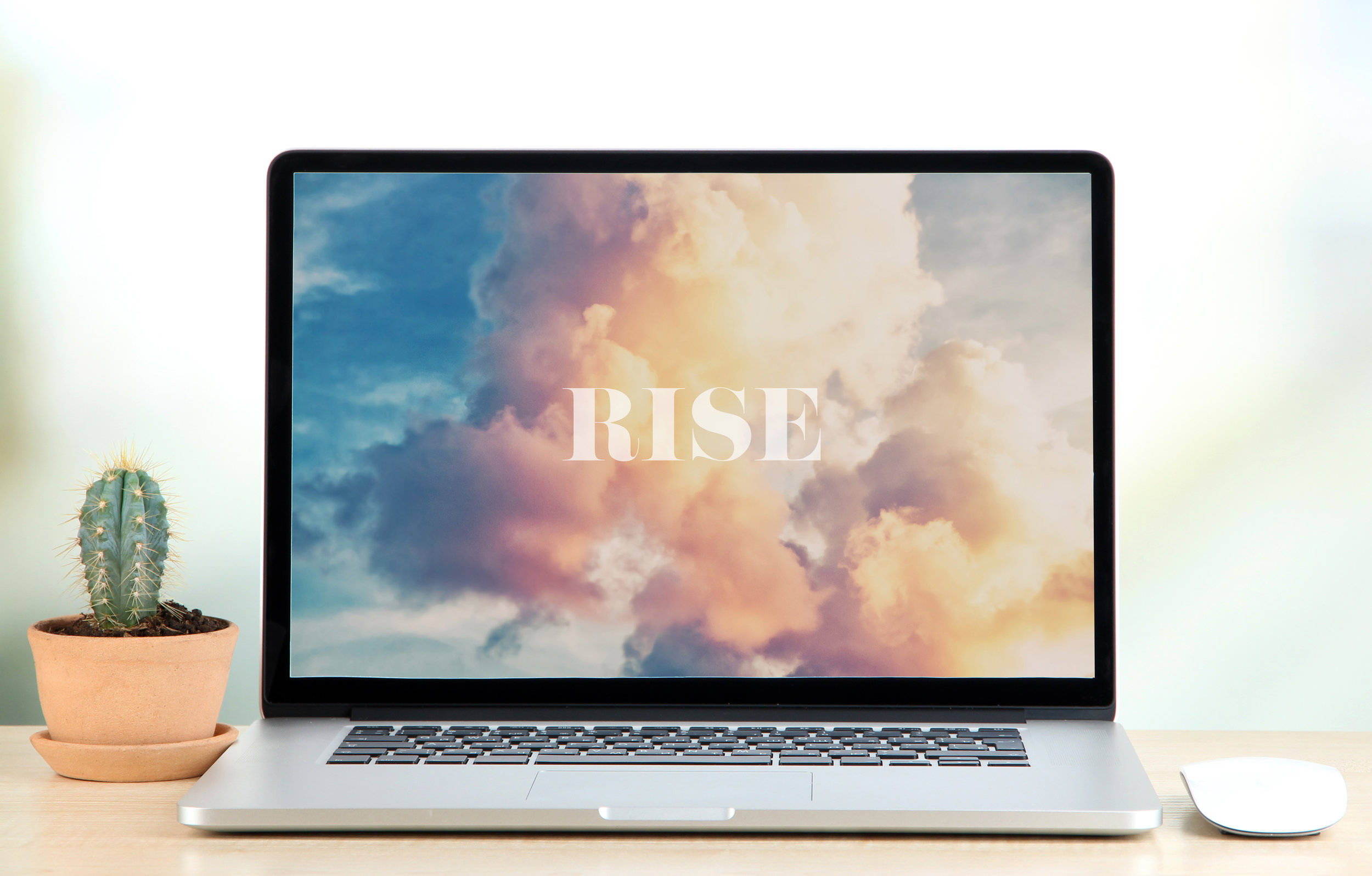 Rise جمالیاتی بادل آفس لیپ ٹاپ وال پیپر