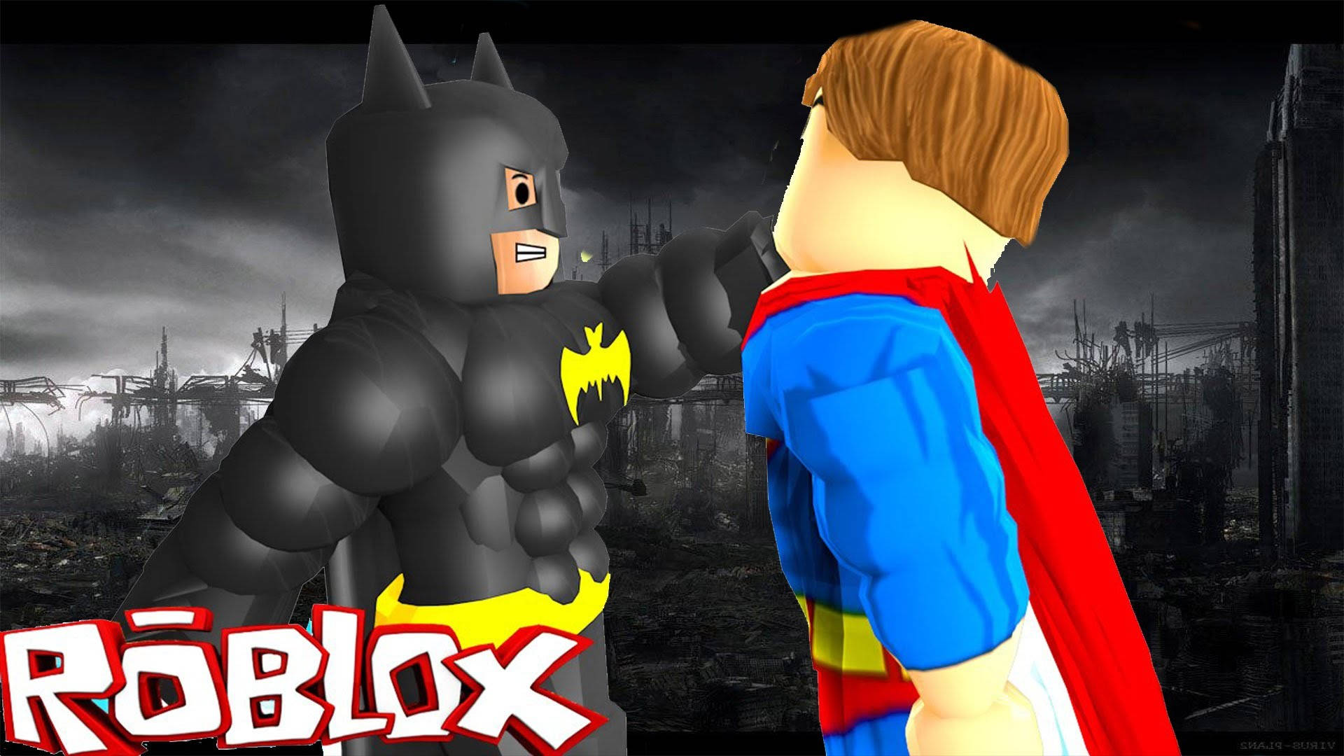 Roblox دنیا میں Batman اور Superman وال پیپر