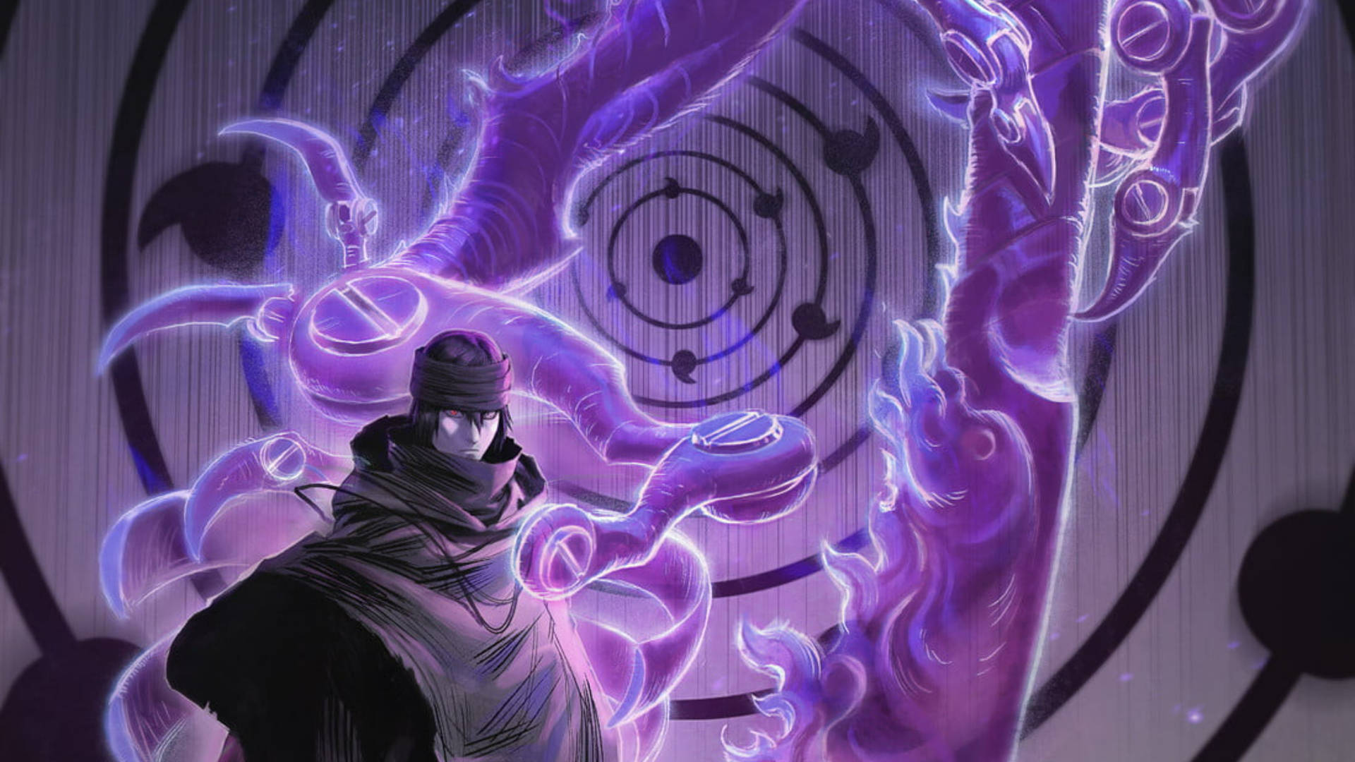 Sasuke Rinnegan Dōjutsu purple wallpaper. — ساسوکے وال پیپر