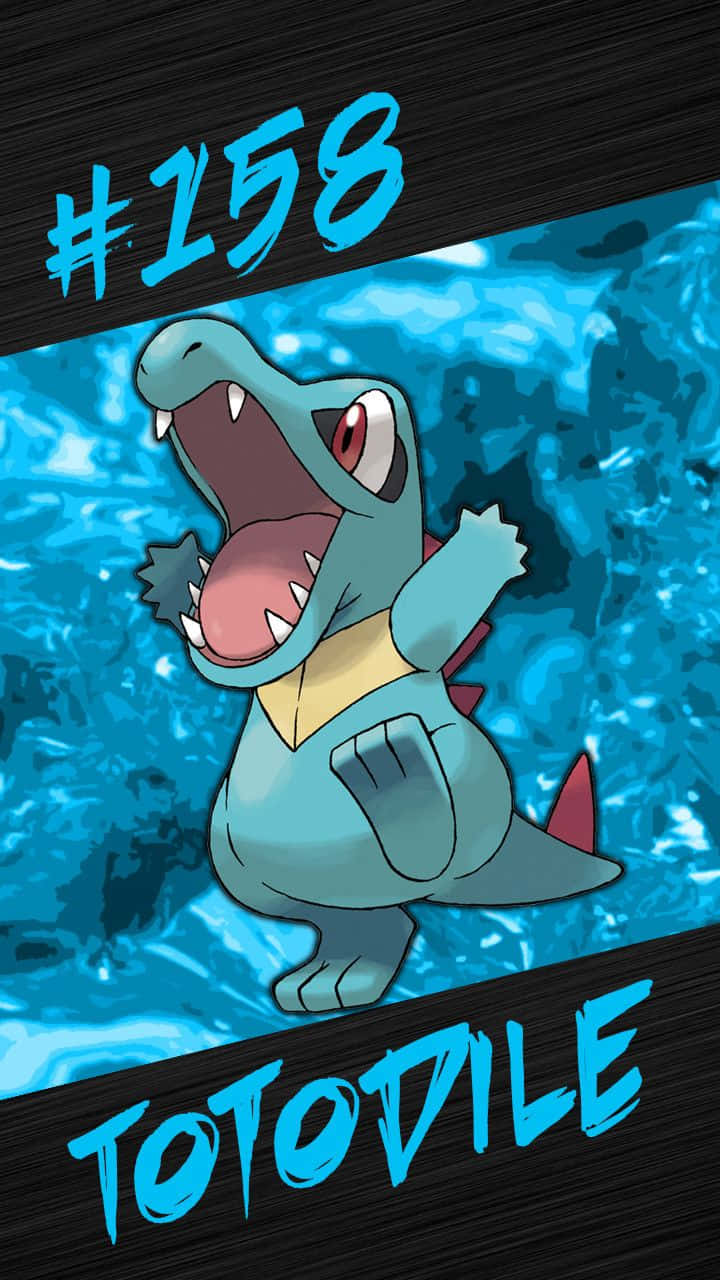 Totodile، پوکیمون نمبر 158 ایکشن میں وال پیپر