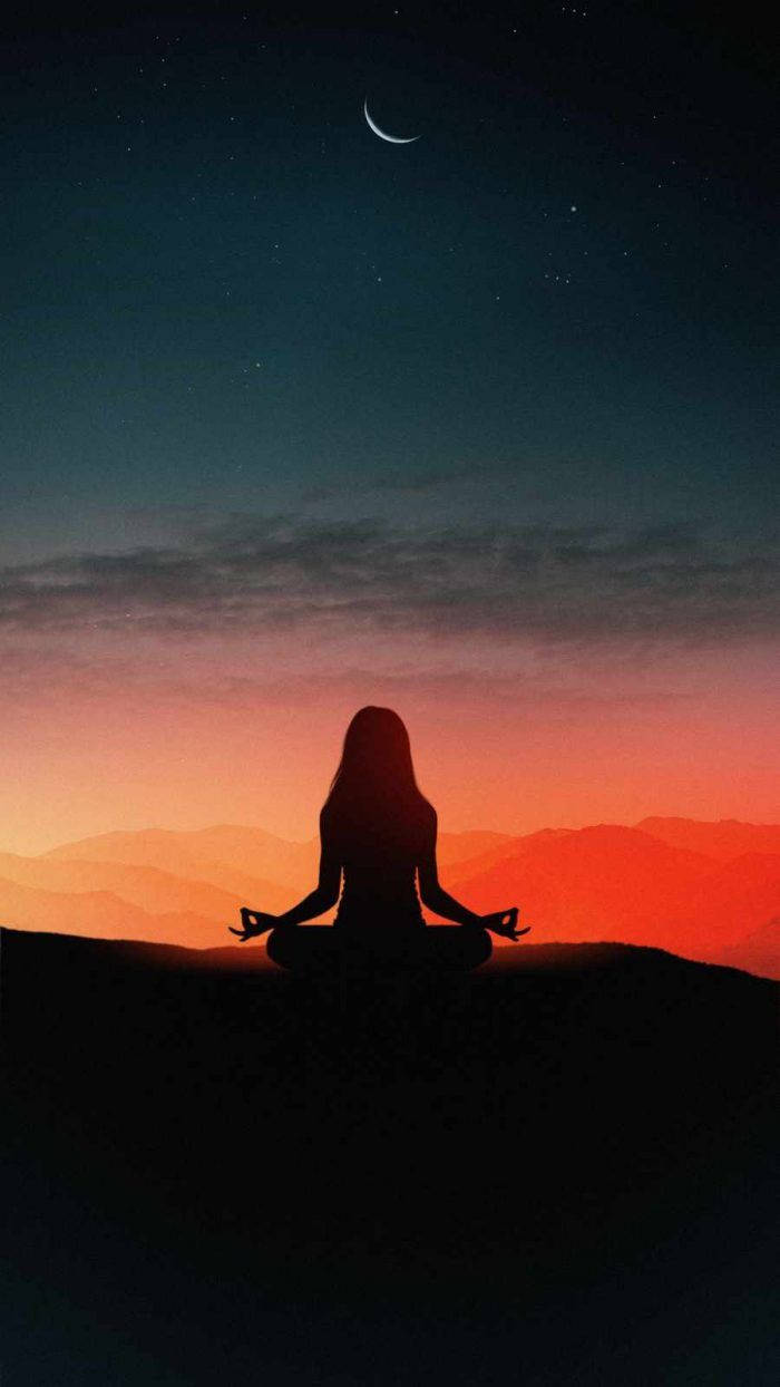 جمالیاتی آئی فون X لڑکی یوگا وال پیپر