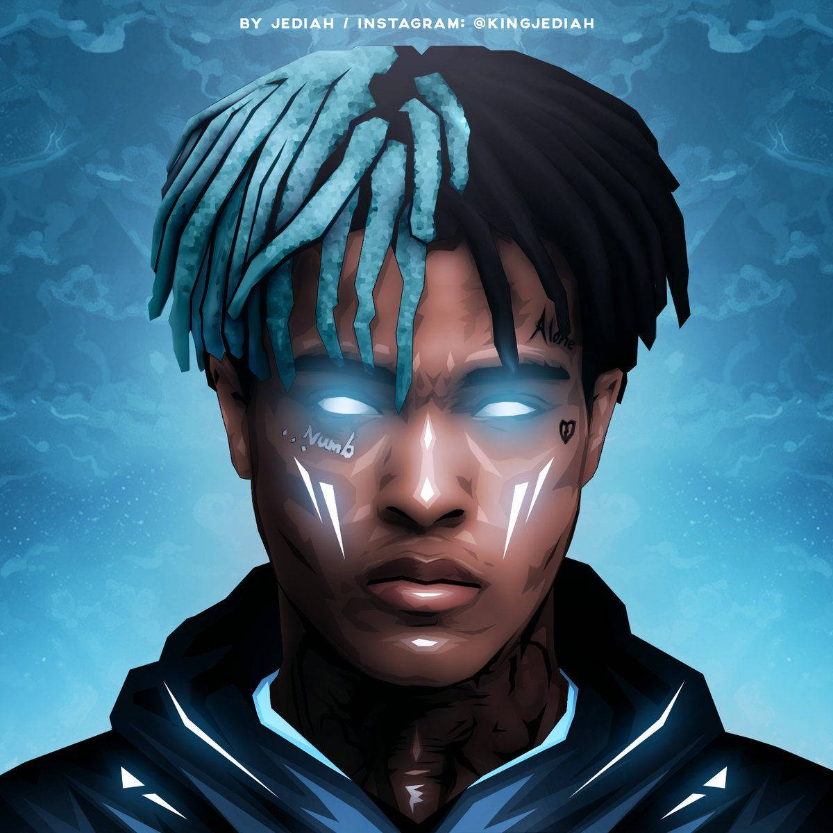 Xxxtentacion اینیمے بلیو آرٹ وال پیپر