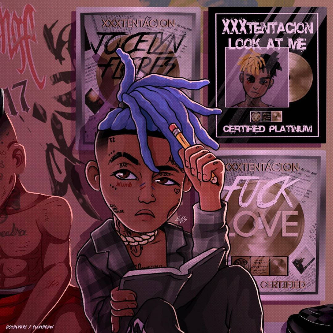 Xxxtentacion کا اینیمے پر مبنی آرٹ ورک وال پیپر