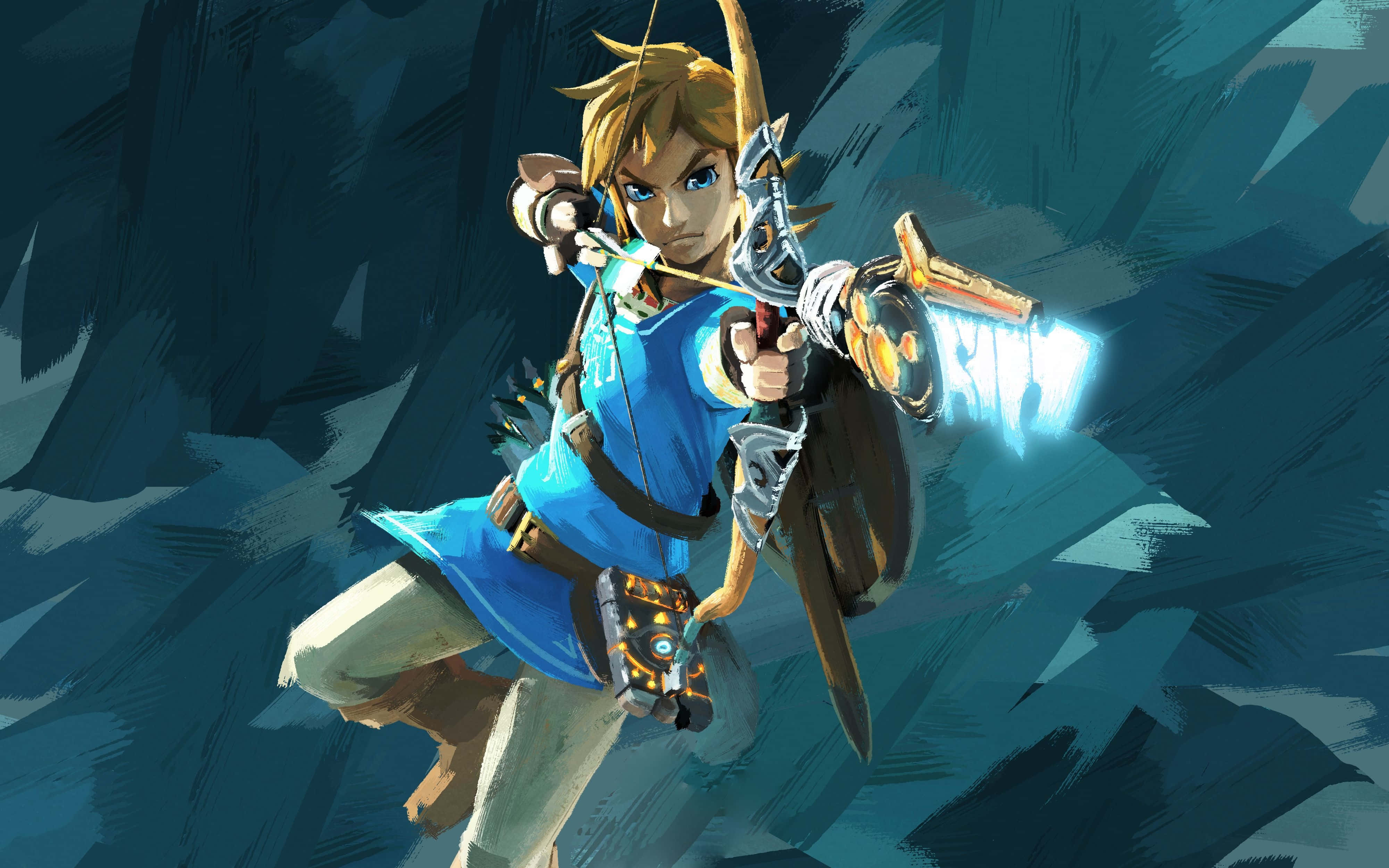 Zelda Breath Of The Wild 4K لنک ایک تیار تیر کو نشانہ بنا رہا ہے وال پیپر