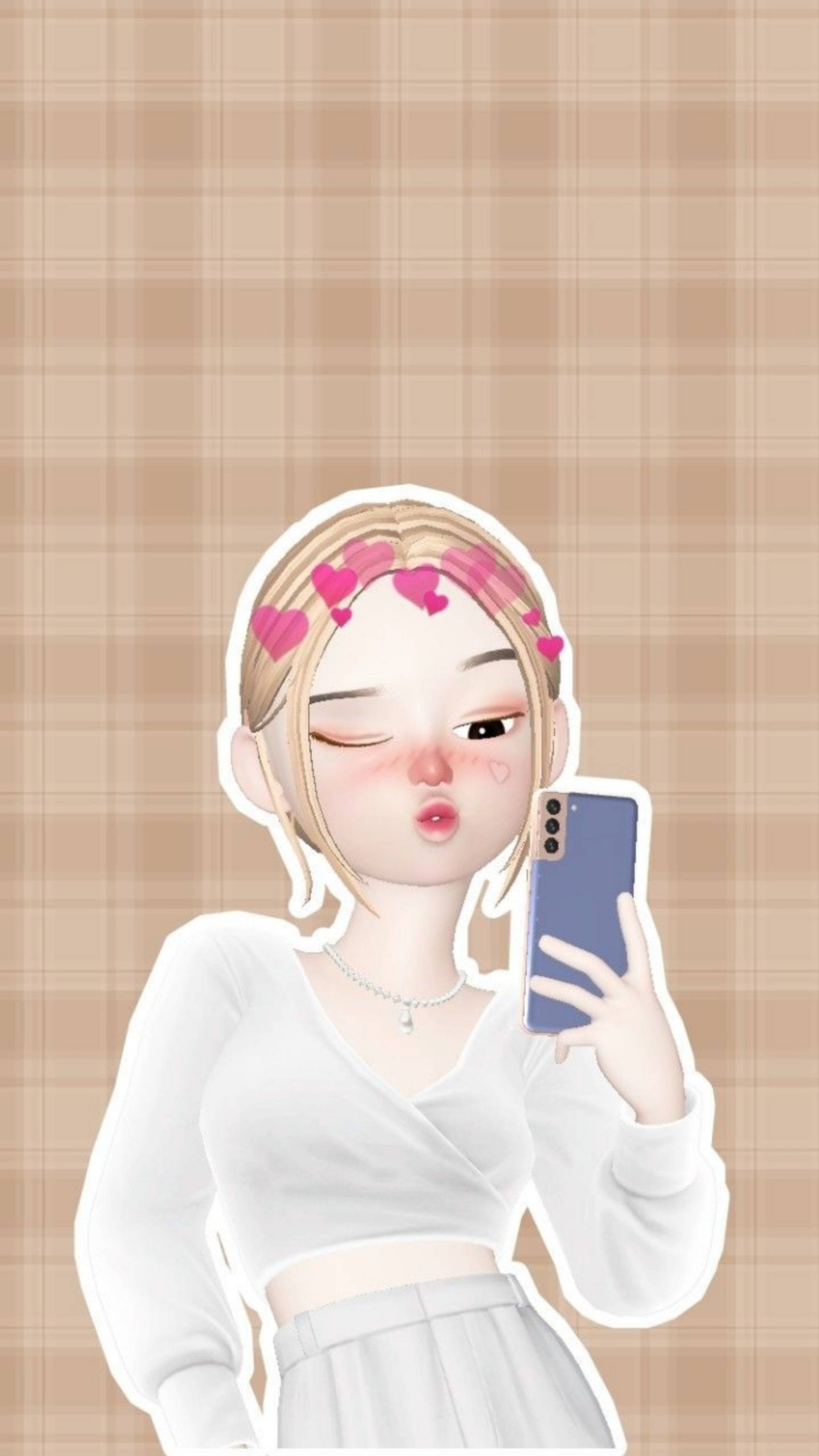 Zepeto پیاری لڑکی جس کے ہونٹوں پر ادا ہے وال پیپر