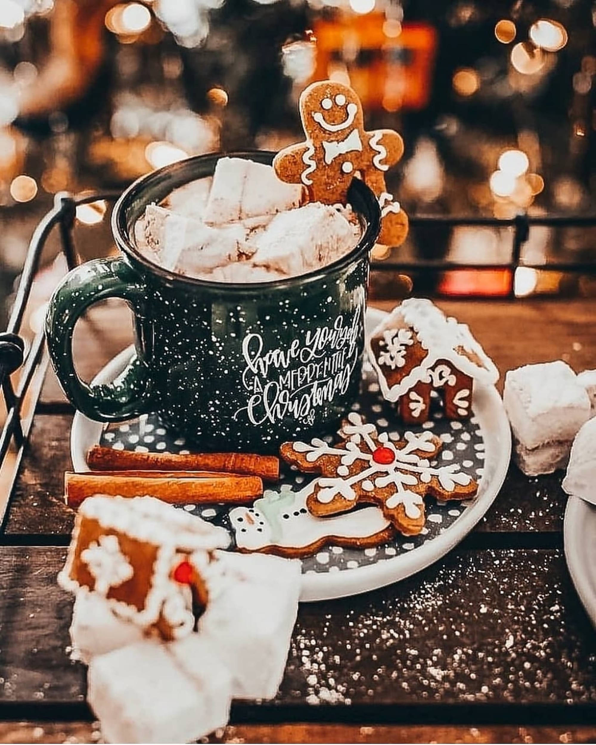 آرام دہ کرسمس جمالیاتی کوکیز وال پیپر