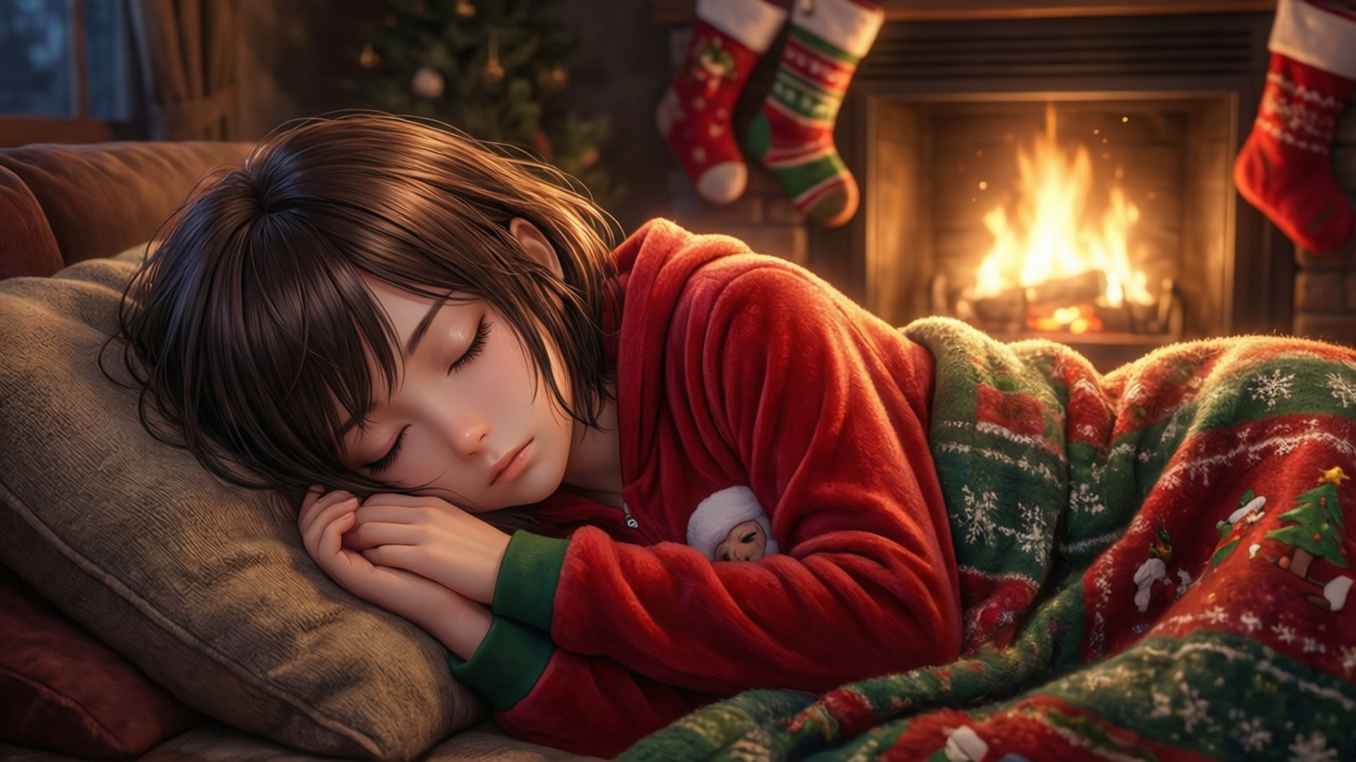آرام دہ کرسمس کی نیند وال پیپر