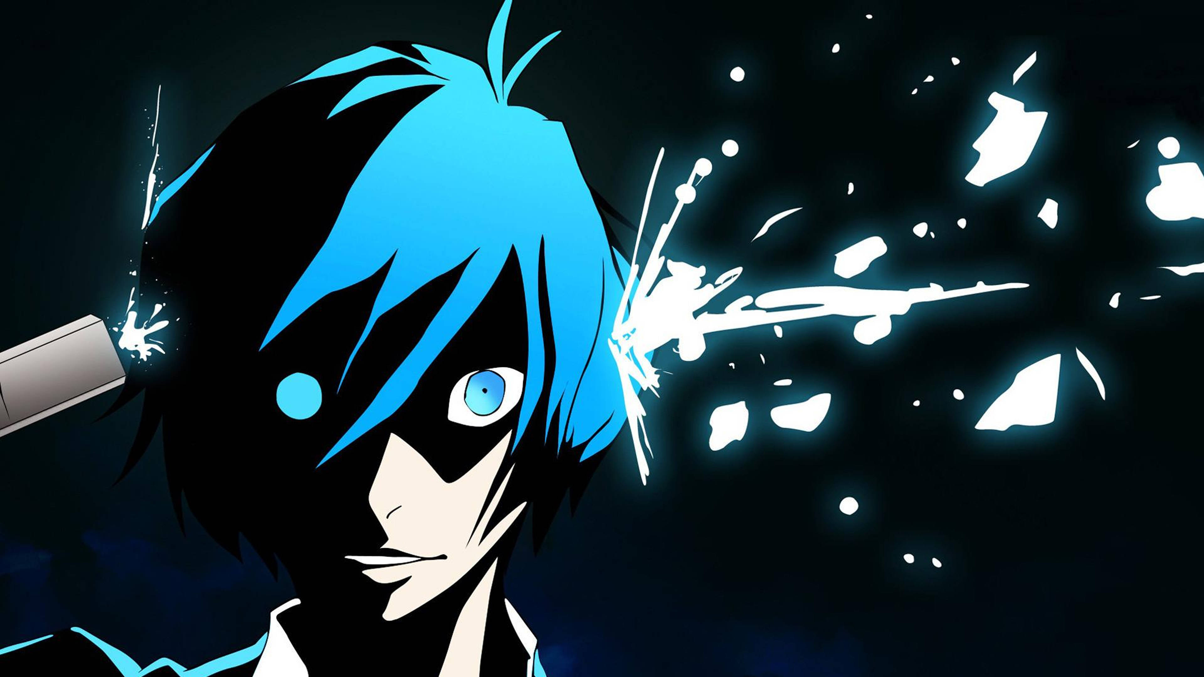 اداس anime 4K لڑکا خود کو گولی مار رہا ہے وال پیپر
