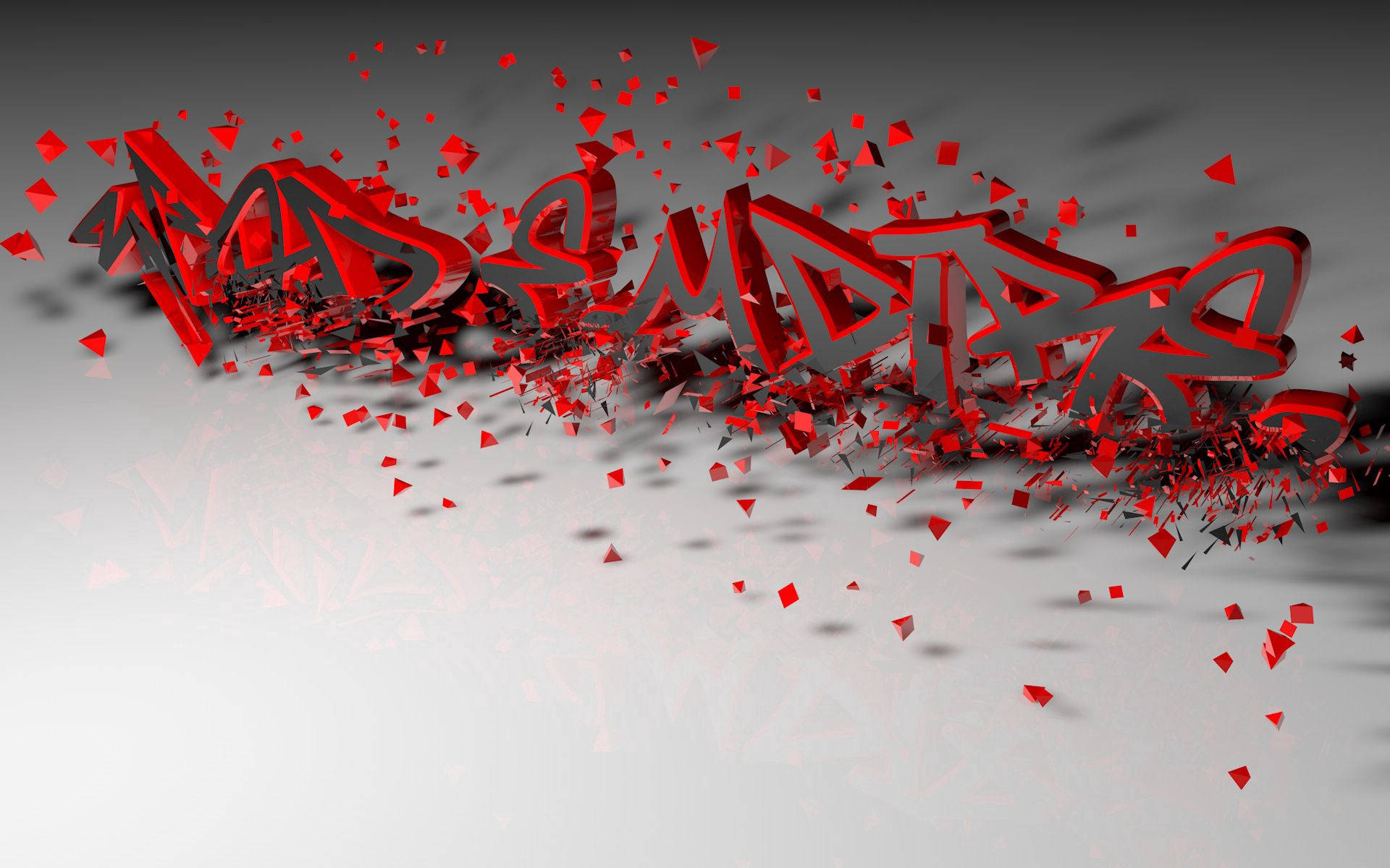 3D سرمئی حروف سرخ خاکے کے ساتھ والپیپر — تھری ڈی وال پیپر