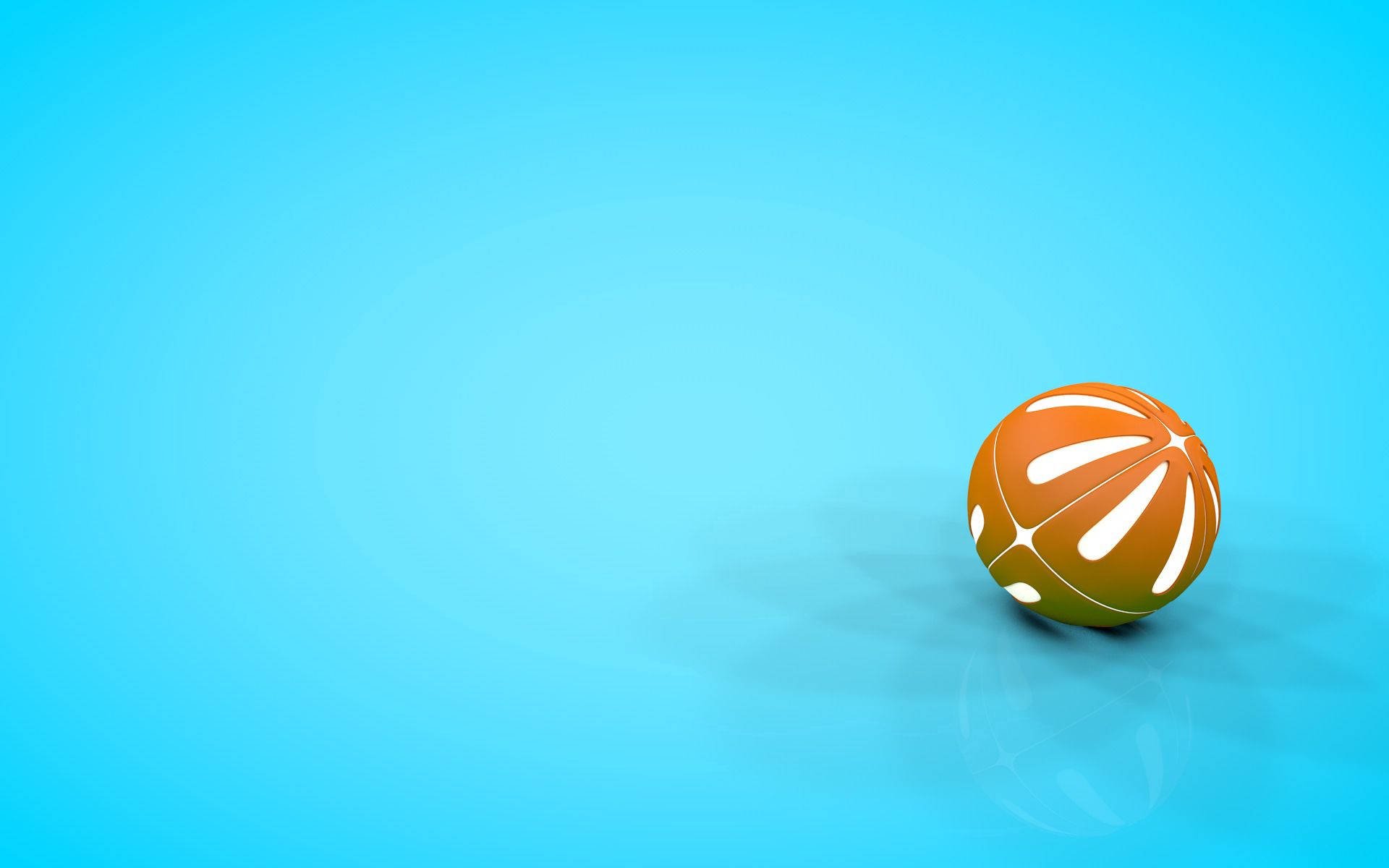 3D نارنجی اور سفید ساحلی گیند وال پیپر — تھری ڈی وال پیپر