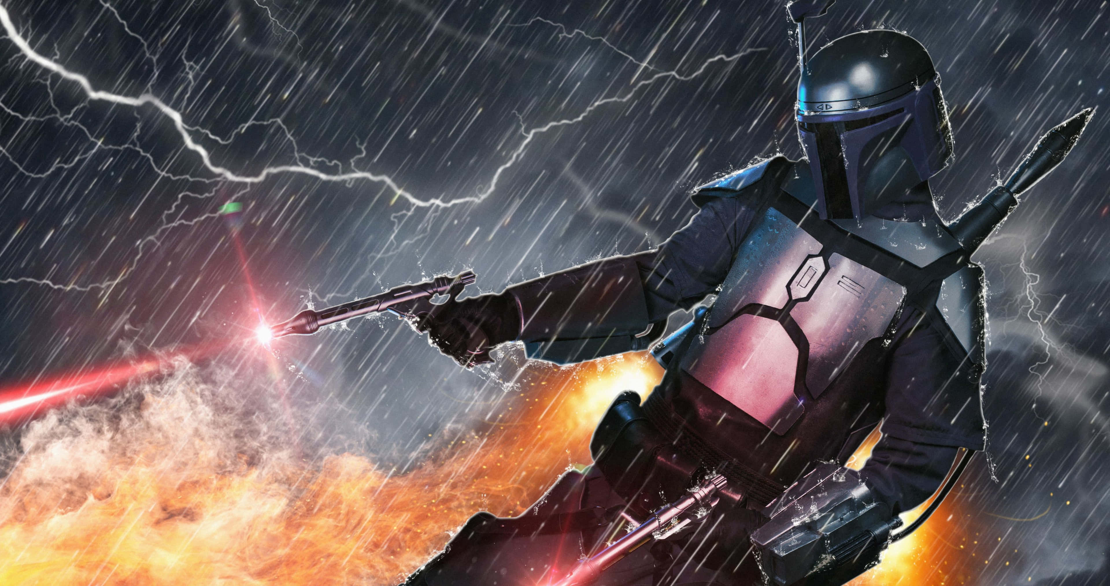 ایکشن دی مینڈلورین بارش دھماکہ وال پیپر