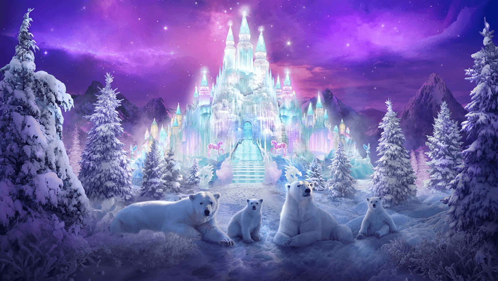 برفانی قلعہ موسم سرما کا عجوبہ پس منظر وال پیپر