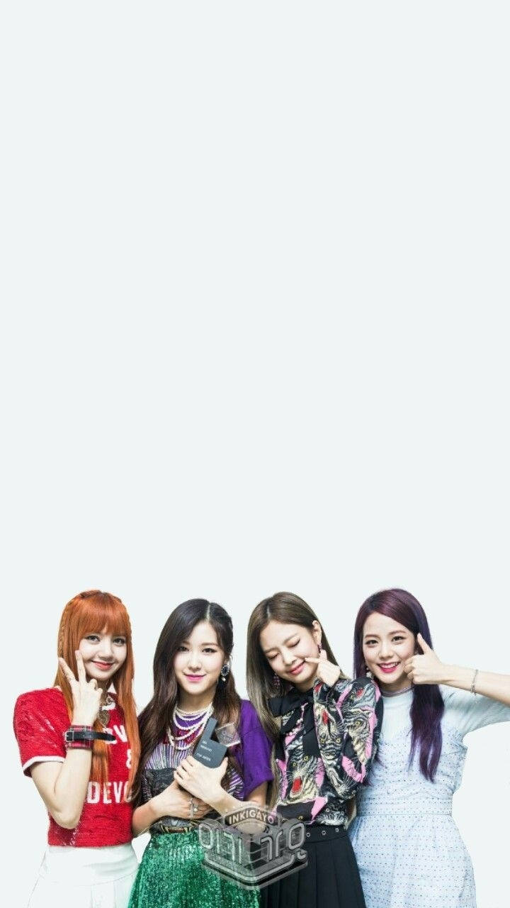 بلیک پنک ممبران کا کے پاپ وال پیپر لمبے سفید نیگیٹو اسپیس پر
