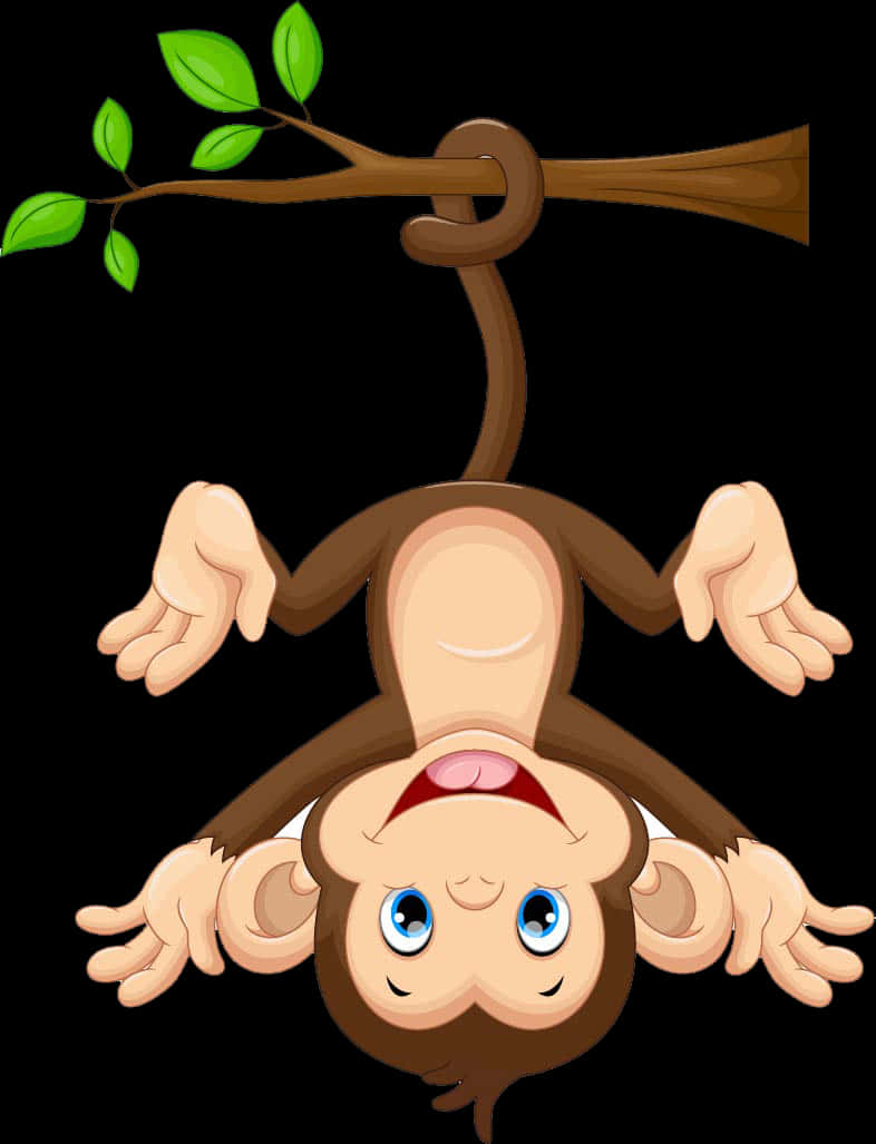 بندر کا کارٹون الٹا لٹکا ہوا وال پیپر