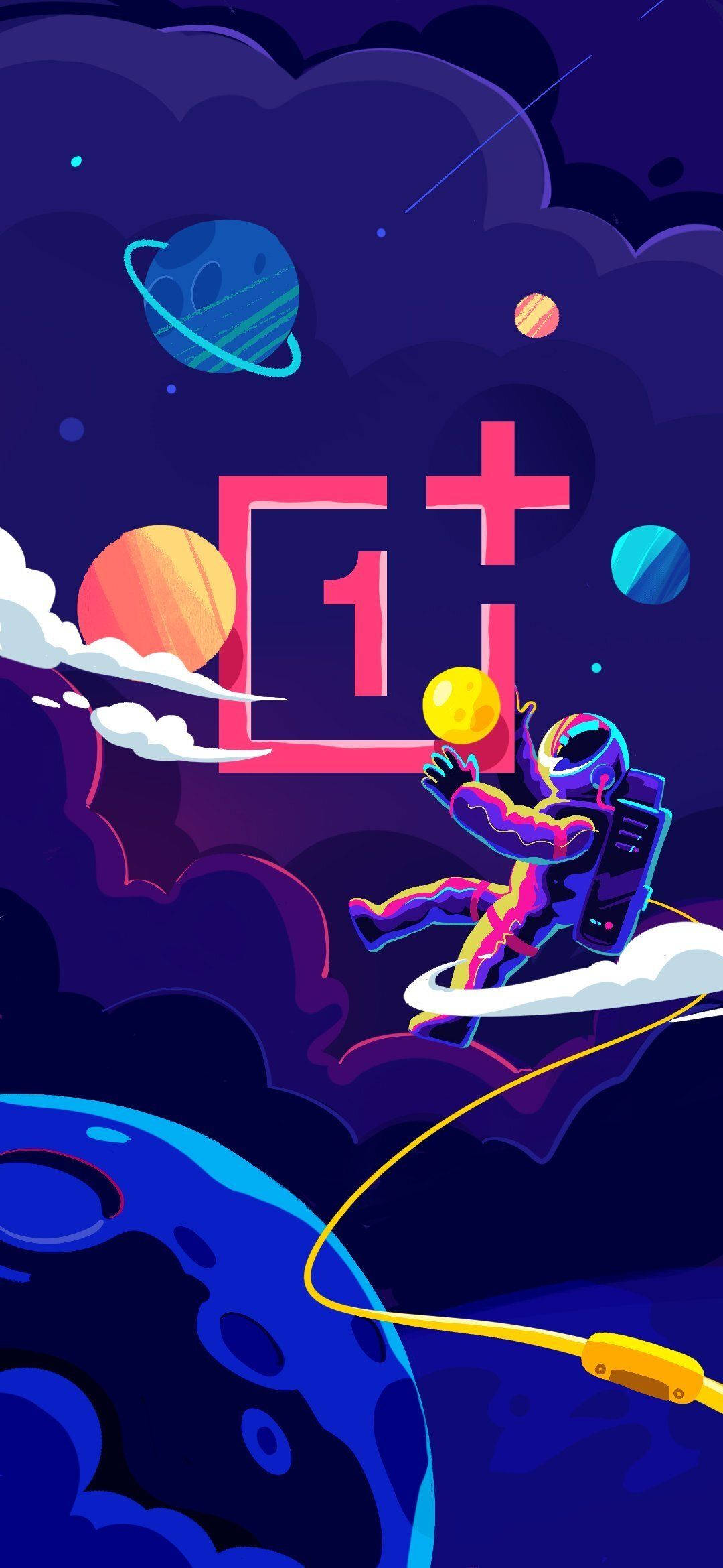 بیرونی خلا میں OnePlus 9R کا لوگو وال پیپر