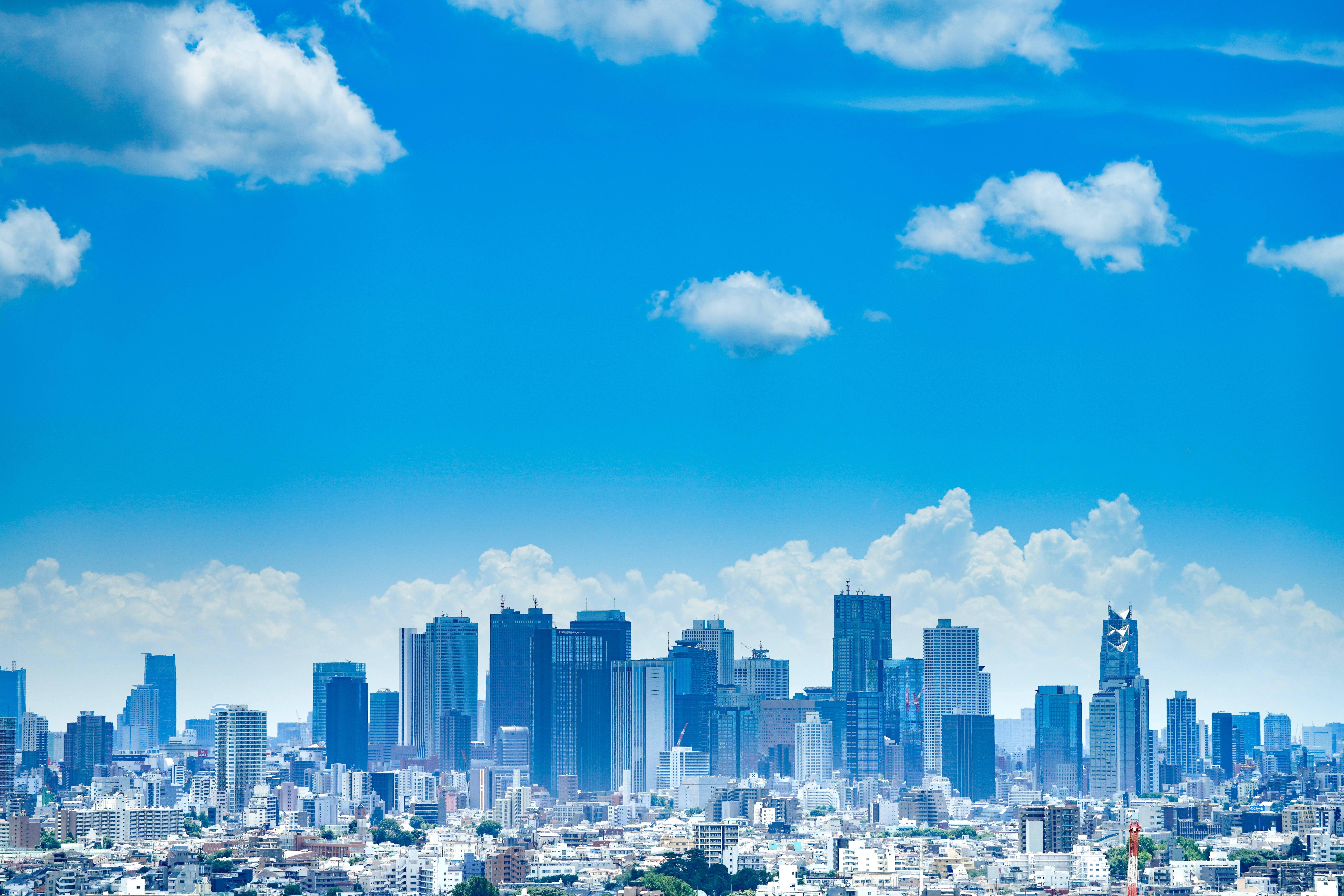 جاپانی ایچ ڈی ٹوکیو بلیو اسکائی لائن وال پیپر