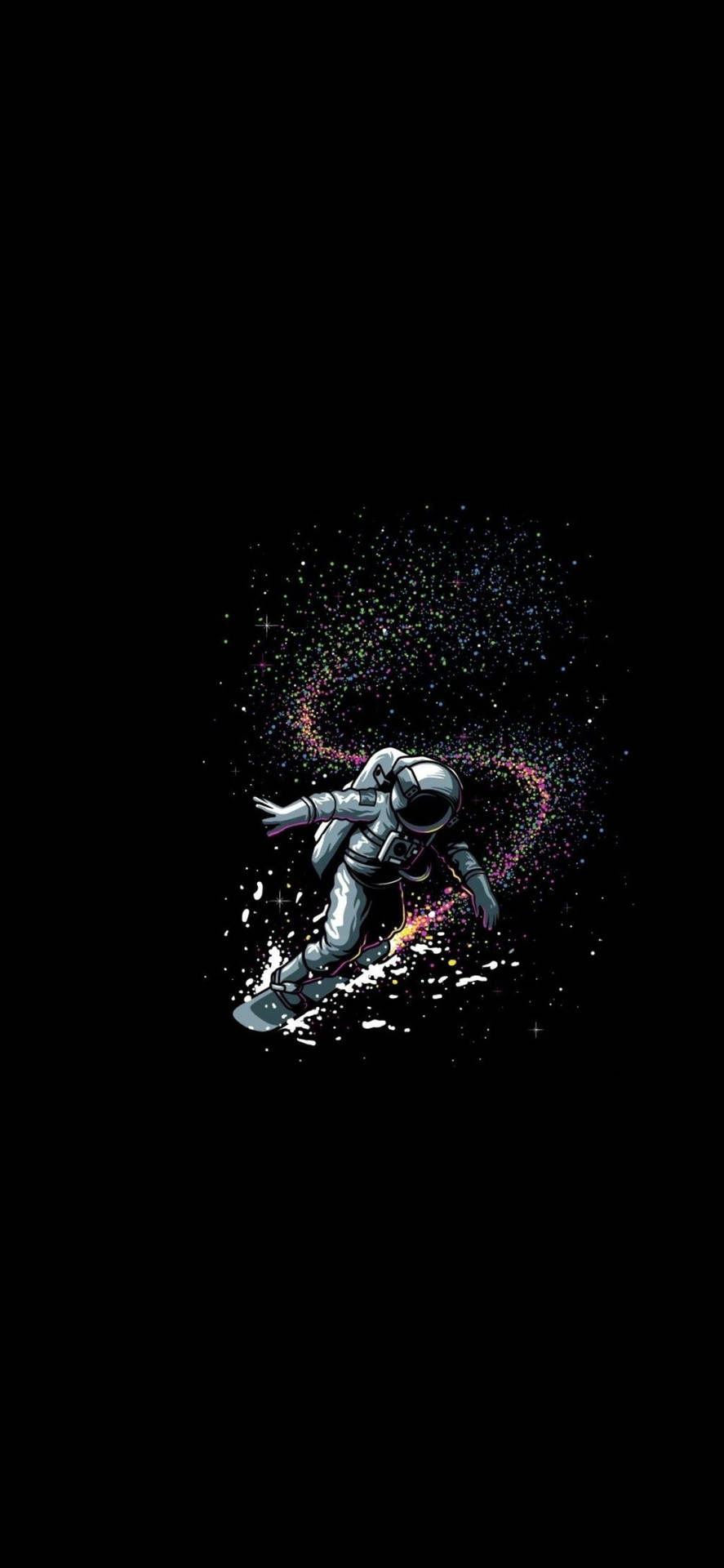 خلاباز خلا میں کم سے کم سیاہ فون — Abstract iPhone وال پیپر