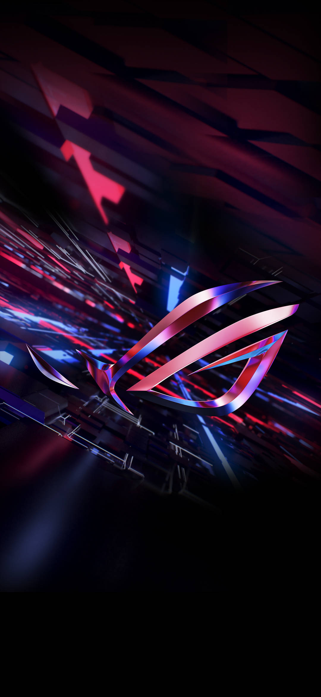 دلکش سرخ 3D Asus ROG فون جس میں چمکتا لوگو ہے وال پیپر
