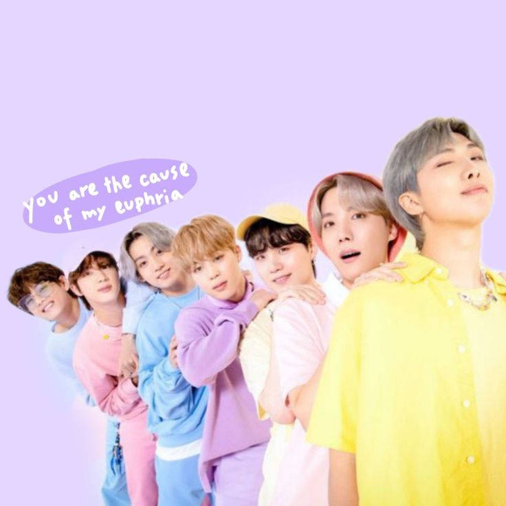 رنگین بی ٹی ایس پیارا جمالیاتی — Bts گروپ فوٹو GIF وال پیپر