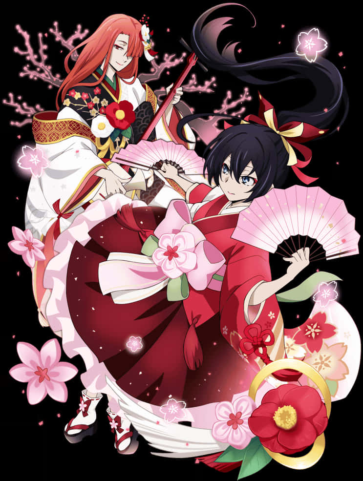 روایتی_ مانگا_ کرداروں_ کا_ مداحوں_ کا_ رقص وال پیپر