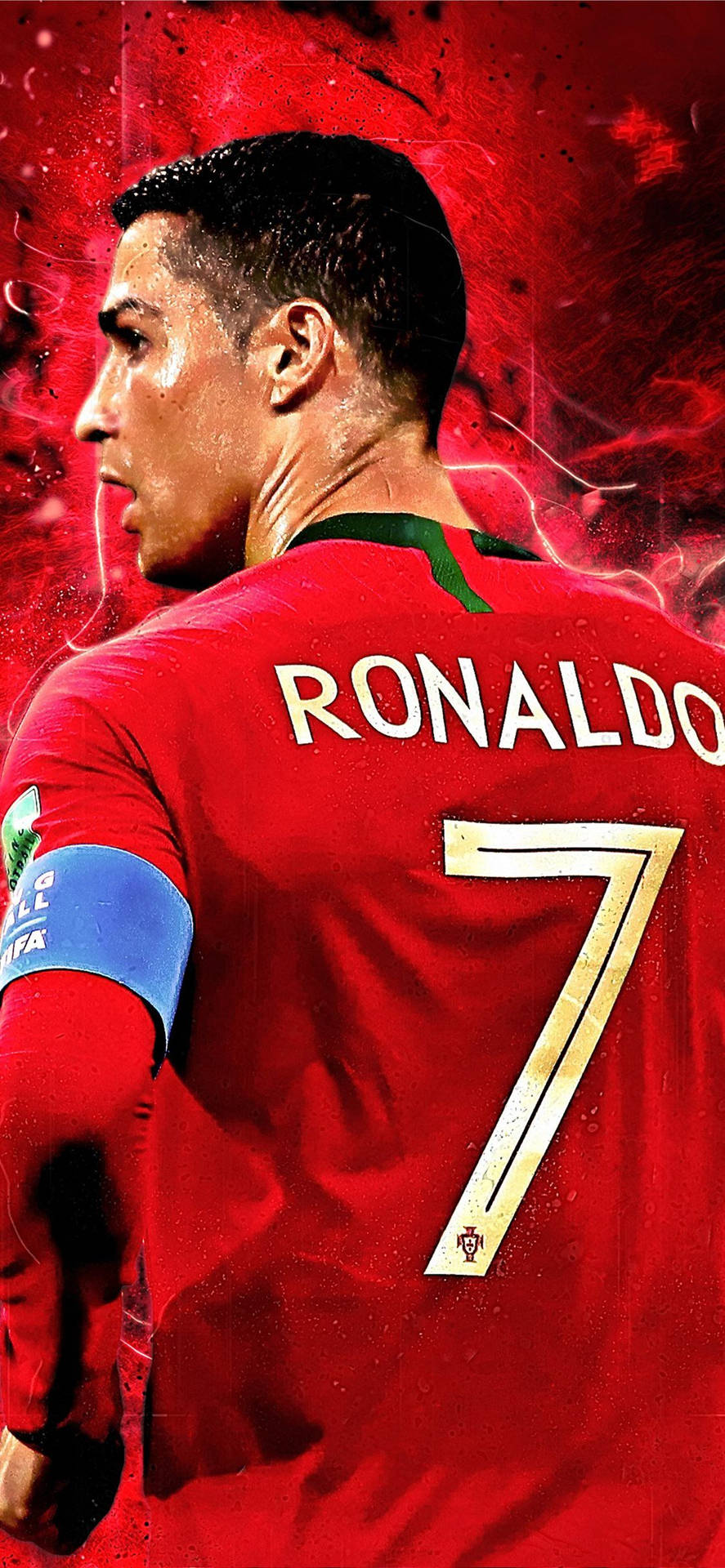 ریڈ CR7 کرسٹیانو رونالڈو آئی فون — فٹ بال وال پیپر