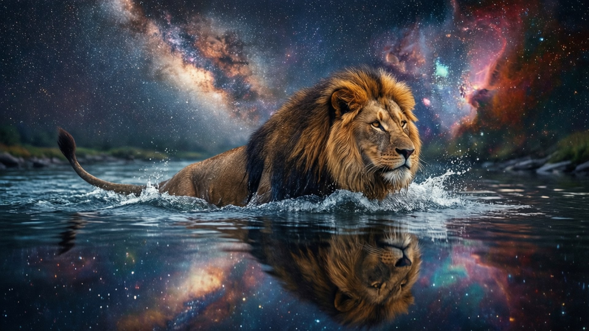ستاروں سے بھرا دریا وال پیپر