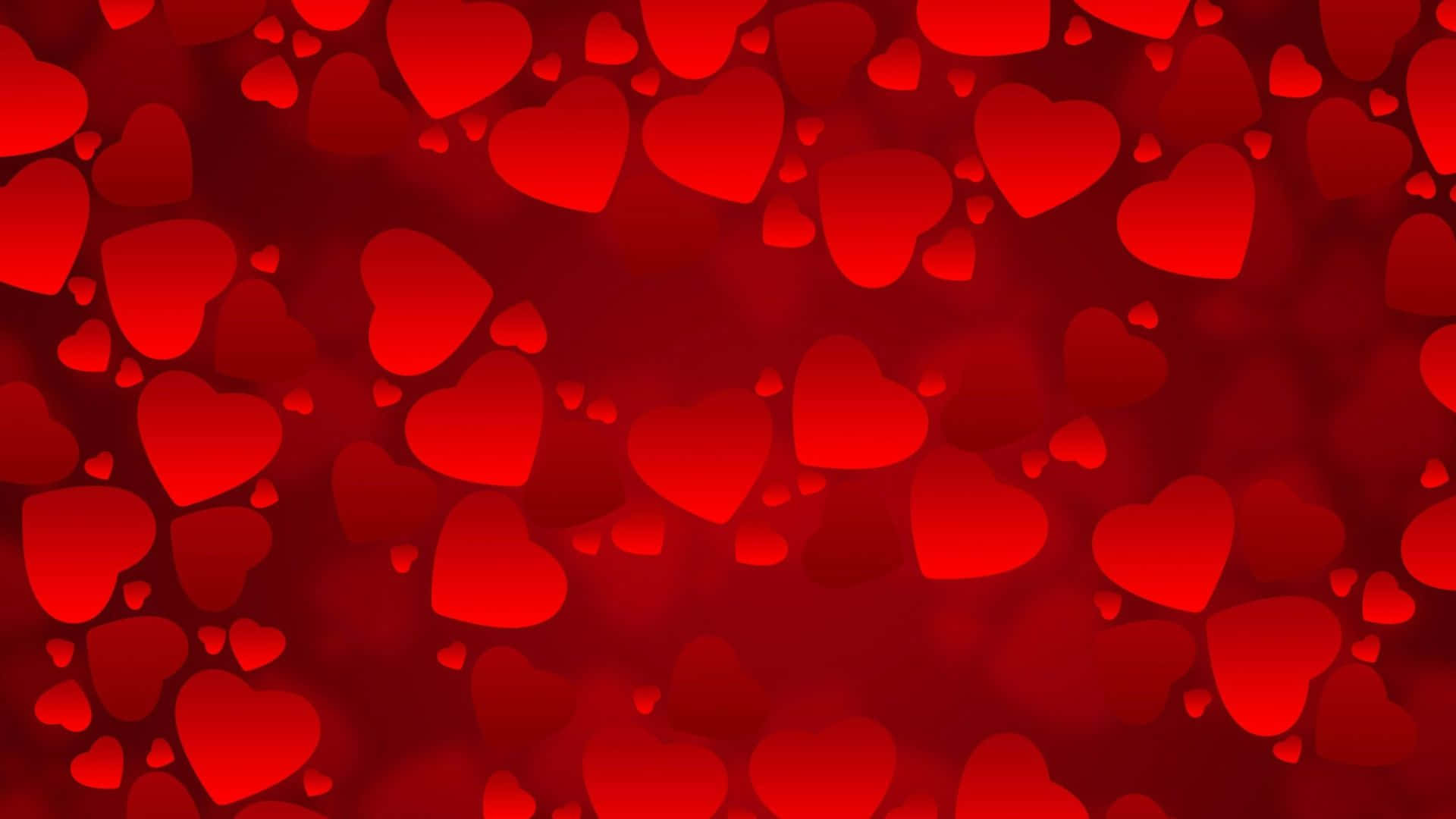 سرخ پس منظر پر سرخ دل وال پیپر