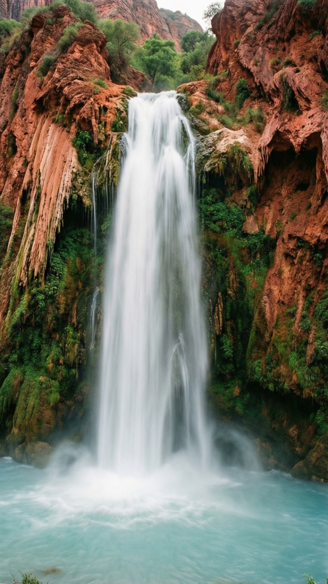 سرخ کا جھرنا وال پیپر
