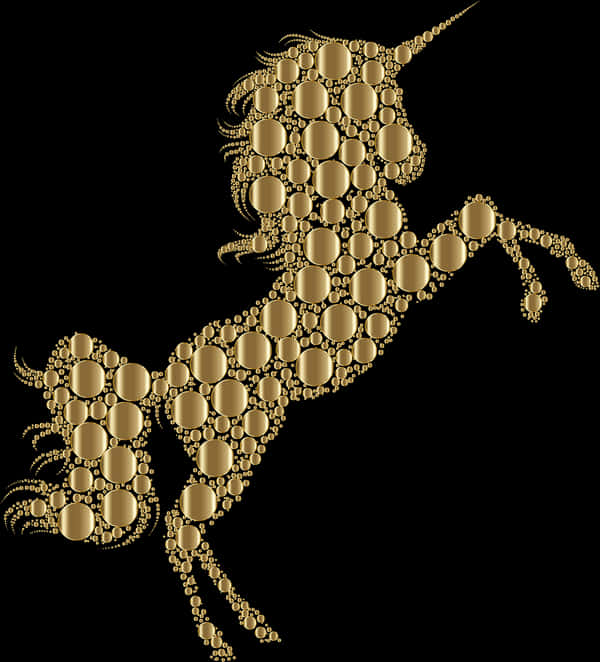 سنہری یونیکورن موزیک وال پیپر