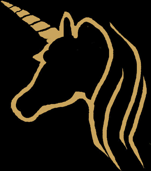 سنہری یونیکورن کا سایہ وال پیپر
