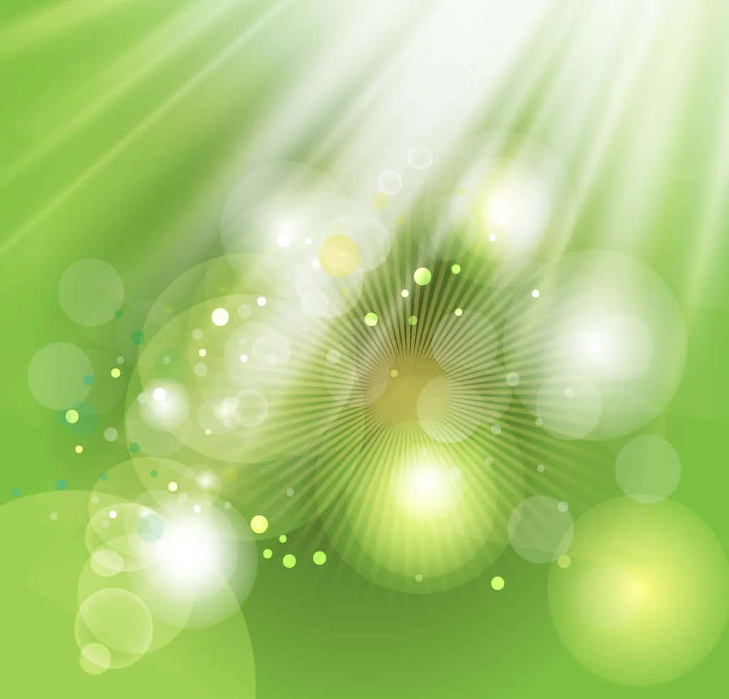 سورج کی کرنیں بکھرے ہوئے روشنی کے اثرات کے ساتھ ہلکے سبز پس منظر میں وال پیپر
