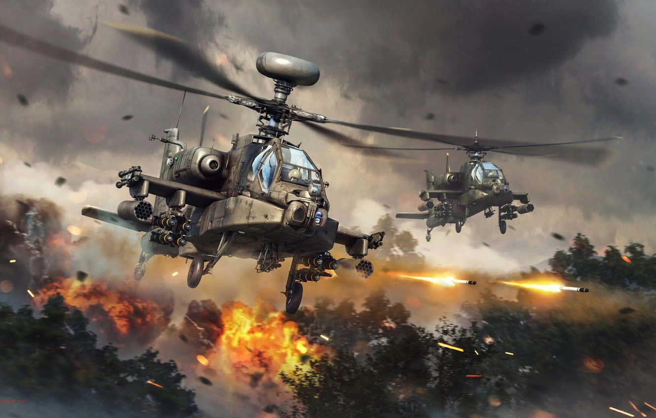 شاندار بوئنگ AH-64 اپاچی - چمکدار آسمانی جنگجو وال پیپر