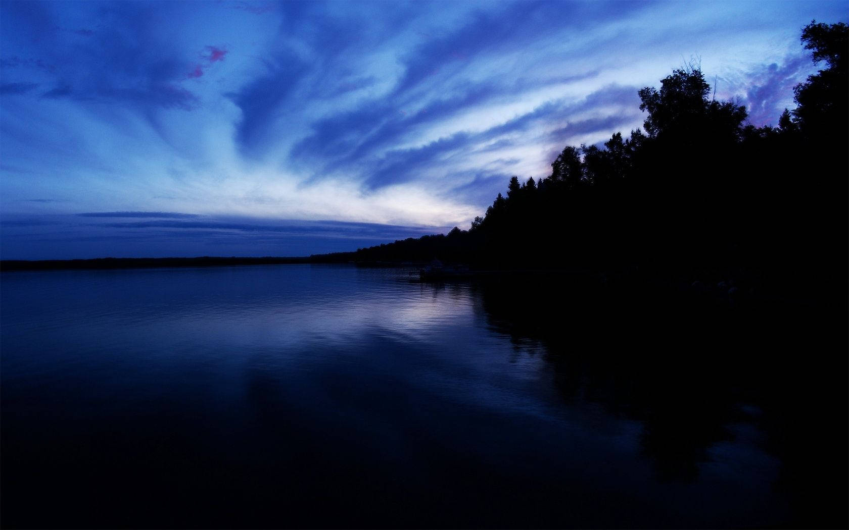 غروب آفتاب جمالیاتی گہرا نیلا ایچ ڈی وال پیپر