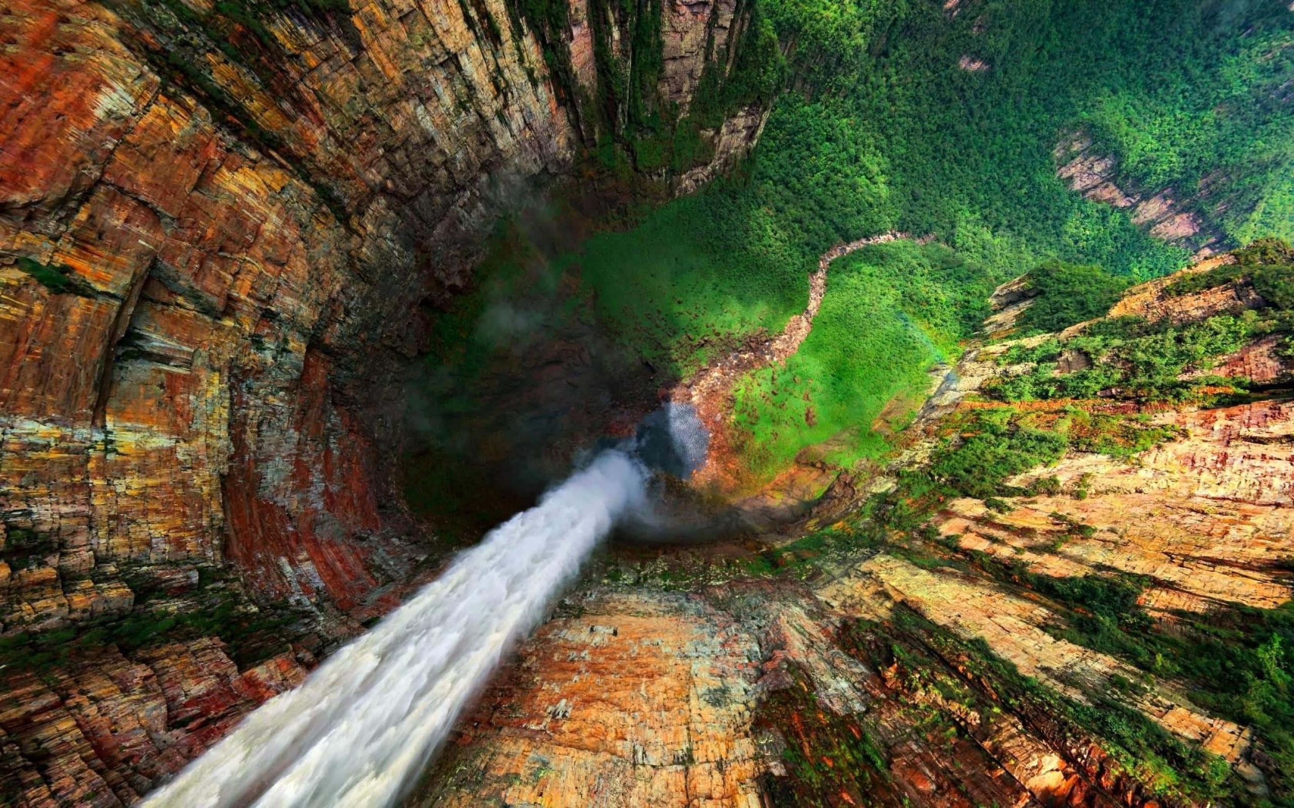 فضائی panoramic منظر اینجل فالس کا وال پیپر