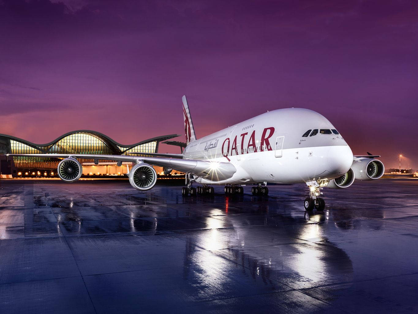 قطر ایئرویز ٹیک آف کے لیے تیار وال پیپر