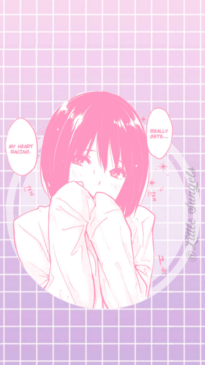 پیارا گلابی جمالیاتی Anime لڑکی وال پیپر۔