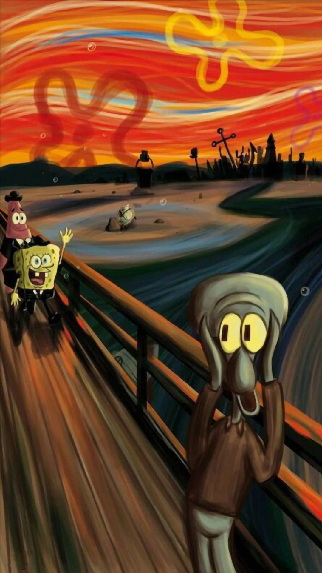 مضحکہ Squidward چیخ جمالیاتی وال پیپر