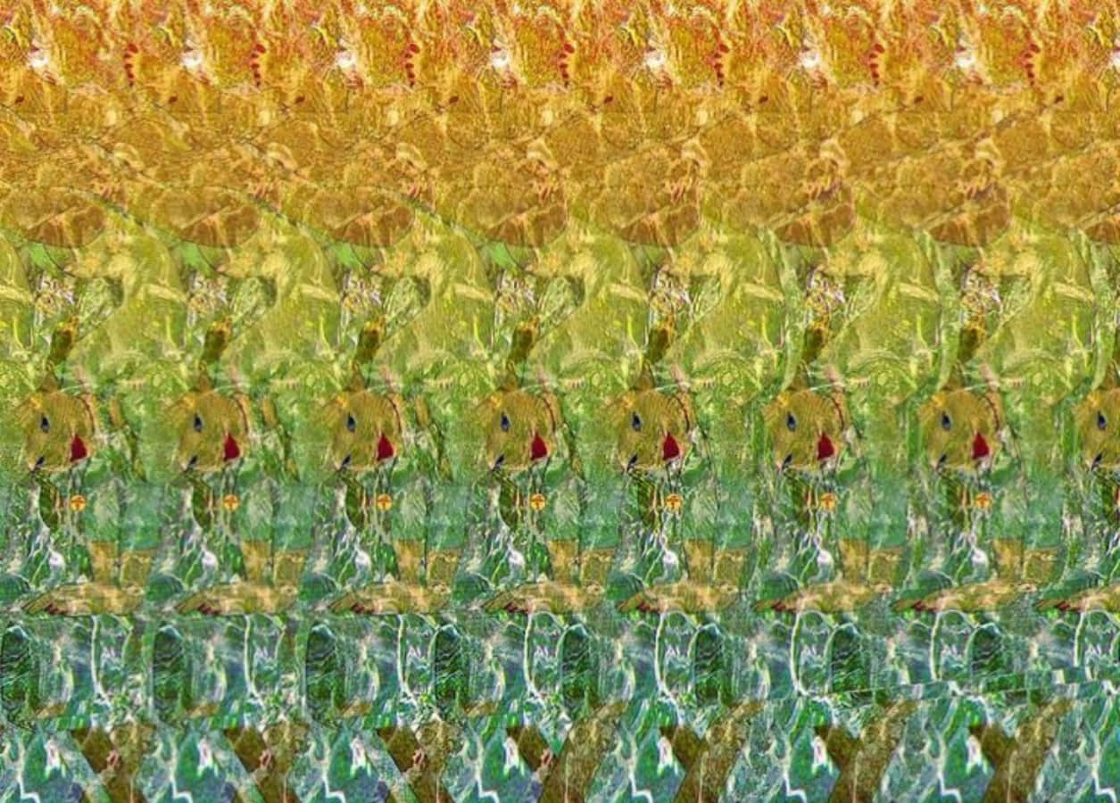 موسم گرما کی متسیا جادوئی آنکھ 3D سٹیریوگرام تصویر وال پیپر