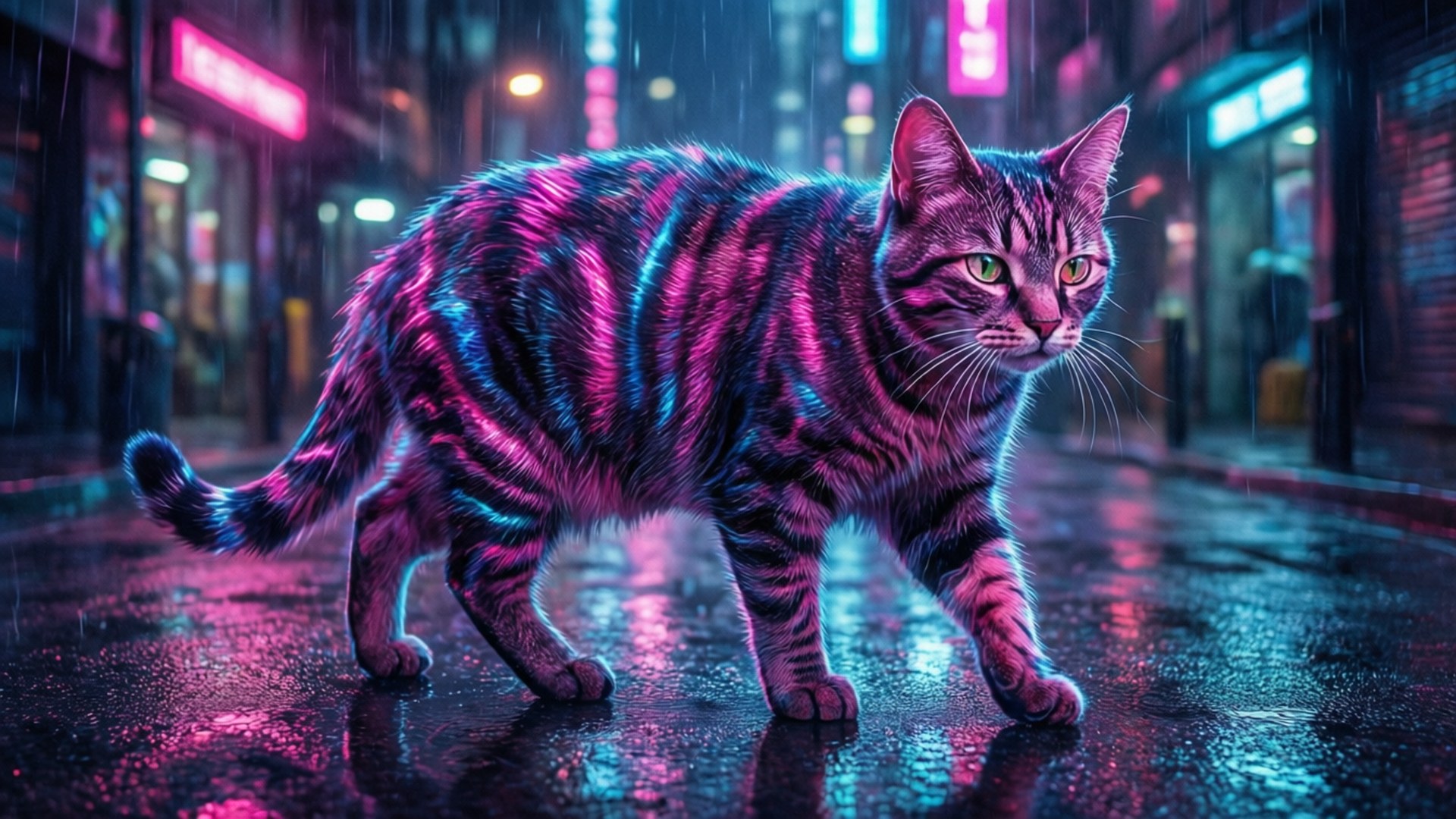 نیون سائبر بلی وال پیپر