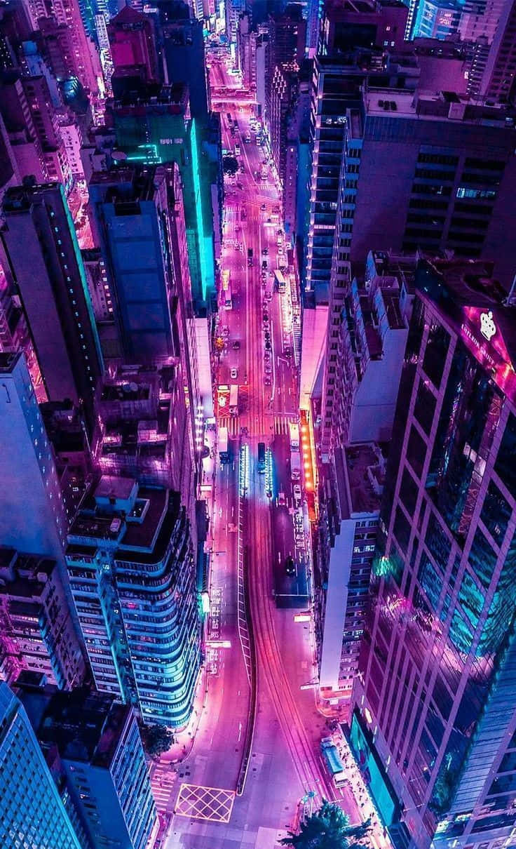 نیون سٹی میں دلکش رات وال پیپر